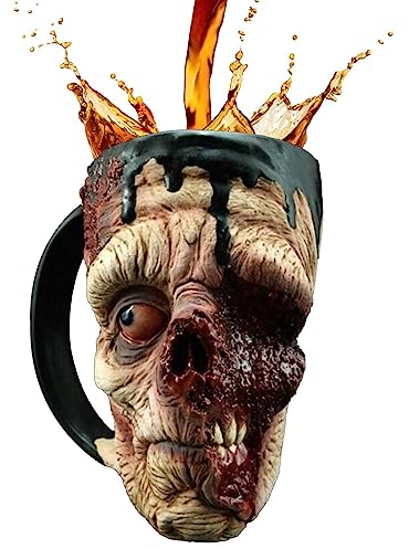 boiler Zombi café, Taza café gótica la Resina del Horror, Jarra Cerveza con Cabeza Zombi y decoración Halloween aterradora, figurita portátil FiesHalloween