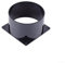 RANRAO Connettore a flangia da parete in ABS da 75 mm, connettore per tubo di ventilazione con flangia in plastica, adattatore a flangia per tubo dell'aria da parete per tubi di ventilazione