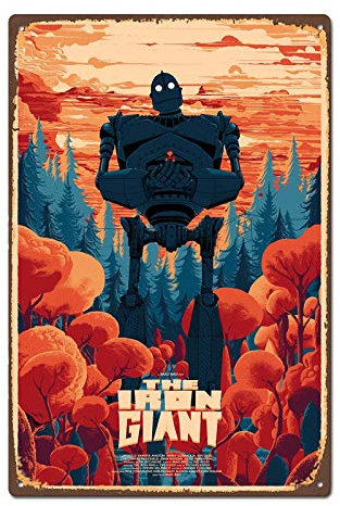 Vintage The Iron Giant Movie Tin Sign Metal Sign Metal Decor Wall Sign Wall Poster Wall Decor Door Plaque TIN SIGN 7.8X11.8 INCH