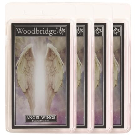 Woodbridge Duftwachs Set Angel Wings (4X) | Patschuli Duft | Bis zu 8h Duftdauer je Melt | Für Duftlampen & Wachswärmer | Hochwertiges Paraffinwachs | Raumduft für Zuhause & Büro