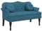 vidaXL Sitzbank, Bank Polsterbank mit Rückenlehne Kissen, Bettbank mit Holzbeinen, Flurbank Ottomane für Wohnzimmer Büro, Modern, Blau Samt