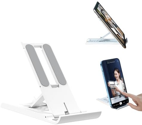 VINPAM Faltbarer tragbarer iPad-Ständer, verstellbarer Tablet-Halter für 4-13-Zoll-Geräte - Ergonomisches Schreibtischzubehör Kompatibel mit iPad 10.9-12.9, iPhone 15 Pro Max, Galaxy Tab, Switch