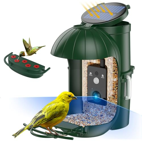 Vogelfutterspender mit Kamera,Cozion Vogelhaus mit Kamera Solar,Futterstationen für Wildvögel,1080P HD Aufnahmen von Vögeln/Foto Automatisch Aufnehmen, Vogelkamera für Vogelliebhaber-32GB