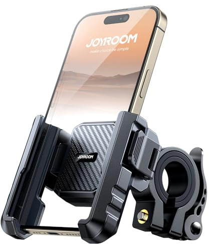 JOYROOM Motorcycle Bike Phone Holder Mount - [Not Block Camera] Bicycle Phone Holder Handlebar Cell Phone Clamp - [Silicone Wrapped] Scooter Phone Holder for iPhone Samsung 4.7''-7'' Smartphones