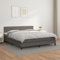 Willood Boxspringbett mit Matratze Grau 180x200 cm Kunstleder Kunstlederbett Polsterbett Bettgestell Bett Hotelbett Schlafzimmerbett Bettrahmen LattenrostFlach mit Nägeln