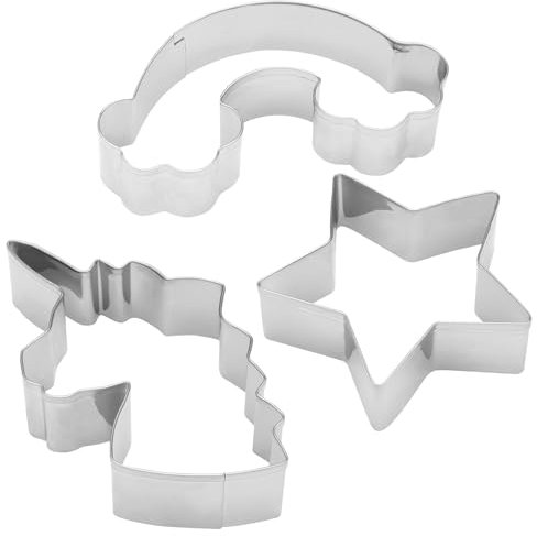 GRUSS & CO Ausstecher-Set Motiv Einhorn | Geschenkset für Kinder mit 3 Ausstechformen, Einhorn, Stern, Regenbogen | Backformen, Plätzchen backen | 51134