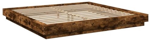vidaXL Bettgestell, Bett Doppelbett für Schlafzimmer, Bettrahmen mit Lattenrost, Schlafzimmerbett Modernes Design, Räuchereiche 180x200cm Holzwerkstoff