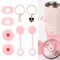 LUPATDY Replacement for Stanley Cup Accessory Set, Includes 2 Leak-proof Silicone Plugs, 2 Straw Lids, 2 Silicone Cases, 2 Heart Pendants Compatible with Stanley Cup 1.2 L and 850 ml Cups, Cups Not