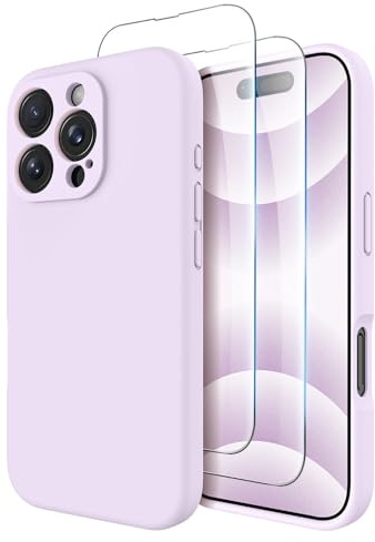 OTOFLY Compatible with iPhone 16 Pro Case with 2 Pack Screen Protectors, Compatible with MagSafe, Shockproof Military-Grade Protection, Magnetic Silicone 16 Pro Phone Case, Cloud Mauve