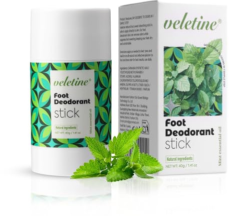 veletine Stick Déodorant Pieds, Stick Nourrissant Et Rafraîchissant Contre Les Mauvaises Odeurs, Format Voyage. Lotion Roll-On Pour Les Pieds Pour Hommes Et Femmes, 40 g / 1,41 Oz