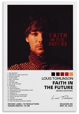 NWQV Louis Tomlinson-Poster Faith In The Future, Wandkunst, dekoratives Gemälde, Schlafzimmer, Gemälde, Poster, 20 x 30 cm, ungerahmter Stil