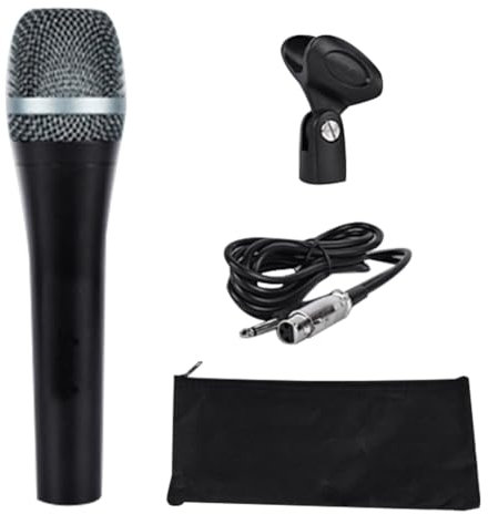 Ptdfjspt E945 Wired Dynamic Super-Cardioid Vocal Microphone, Handheld Mic for Live Performances, Karaoke, & Studio Recording