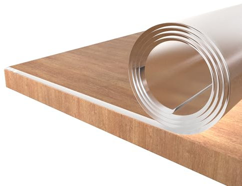 PRINT.GG Tischdecke Transparent 2mm - Viele Größen - Tischfolie Transparent nach Maß, Tischdecke Abwaschbar mit Schräger Kante Tischschutz Transparent Glasklar Folie abgeschrägte Kante