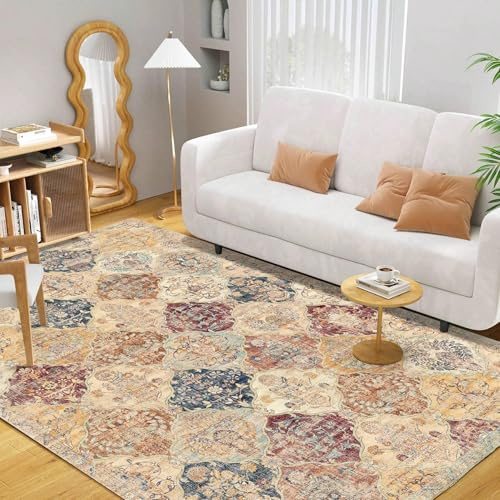 ZDLLDZ Küchenteppich, Orientteppich, rutschfest, bunt, Teppich, Wohnzimmerboden, Innenbereich, waschbarer Nachttischteppich für Schlafzimmer, 40 x 60 cm