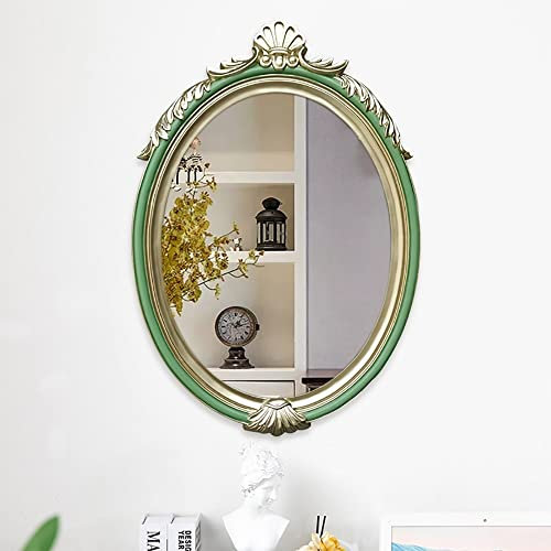 Vintage Hängespiegel für Schlafzimmer Wohnzimmer Kommode Dekor – ovaler antiker goldener Badezimmerspiegel, Wandspiegel