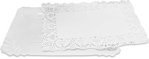 ALGON | Bandeja desechable 4/U para Servir Alimentos - Bandeja Desechable Rectangular Blonda 14x21 Ideal para Fiestas, Eventos y Catering con diseño Resistente y práctico