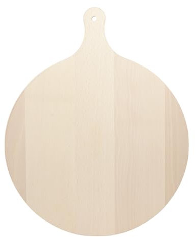 PEEWIT Planche à découper ou servir de cuisine en bois rond avec poignée pour cuisine, grand bois de hêtre de 40 cm, fabriqué en Europe