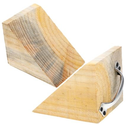 ZUNOXAZ 2pièces Cales De Roues Bois Portables Anti-dérapantes avec Poignées Adaptées Aux Voitures Camions Camping-Cars Et Remorques