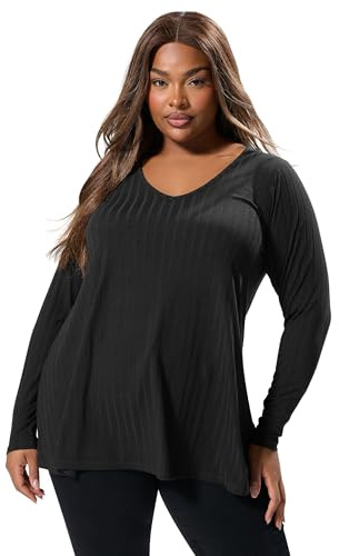 Yours Curve Mocha Ribbed Swing T-Shirt - Women's - Plus Size Curve