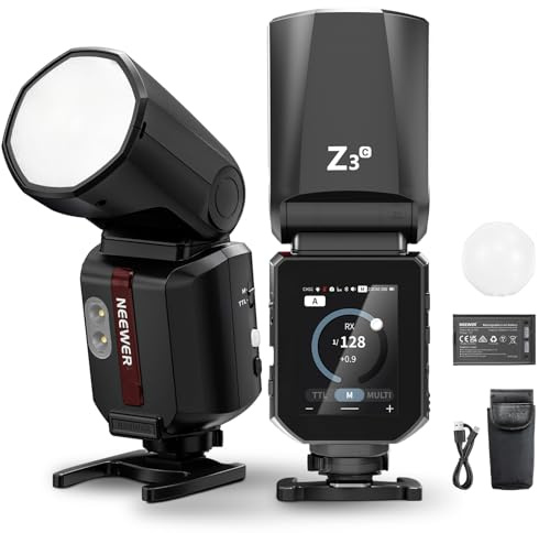 NEEWER 100Ws 2,4G TTL Blitzgerät mit Blitzschuh, kompatibel mit Canon Kameras, kompatibel mit Godox und Speedlite, mit Touchscreen, 1/8000s HSS, 2 Einstelllampen, 500 Blitze bei voller Leistung, Z3-C