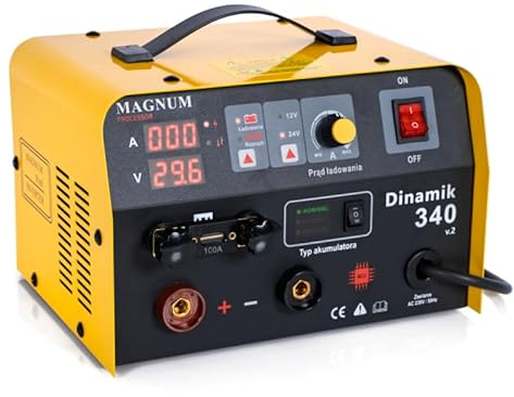 Magnum Dinamik 340 V2 – Autobatterie Ladegerät mit Starthilfe 12V/24V 50A für Zuverlässigen Start Bestschweissen.de