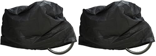 Relaxdays Unisex – Erwachsene 200 x 115 cm, in Schwarz Fahrradgarage aus Polyethylen, reißfeste Schutzhülle, Sonnenschutz, robuste Abdeckung 200 x 110 cm 10023962_46 (Packung mit 2)