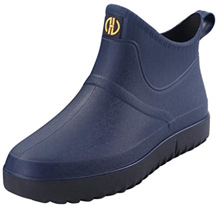 Short Wellies Women and Men Size 5.5-8 with Waterproof Pvc Slip On Casual Ankle High Rain Boots Wading Hiking Mud Outdoor Boots for Gardening Fishing and Wet Weather, Easy Wear,