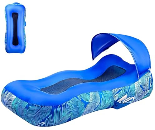 Tumbona Hinchable Cama de Camping Hinchable Portátil con Sombrilla