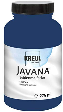 KREUL 8110-275 - Javana Seidenmalfarbe 275 ml, marineblau, hochpigmentierte und brillante Farbe auf Wasserbasis, mit fließend flüssigem Charakter, dringt tief in die Fasern ein