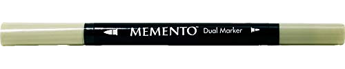 Tsukineko Memento Dual Tip Art Markers Green, New Sprout, Vibrant Colouring Pen for Artists, Archival, Water-resistant, for Stamping, Calligraphy, Water Colouring, Embossing, and Mixed Media