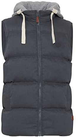 Blend BHJens Herren Weste Steppweste Outdoor Weste mit Kapuze Stehkragen Eingrifftaschen Regular fit, Größe:M, Farbe:India Ink (70151)