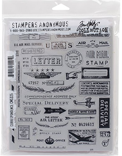 Stampers Anonymous Haftstempel Korrespondenz, Gummi, grau, 7 x 8.5