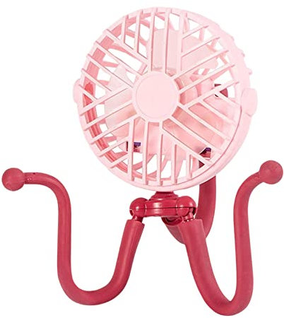 Ventilatore per Passeggino per Neonati, Clip per Ventola per Passeggino, Ventilatore per Bambini, con treppiede Flessibile su Passeggino, seggiolino Auto, Letto Studente, Ventilatore Ricaricabile USB