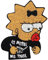 Maggie Simpson Rocks in Heavy Metal we Trust Rockabilly Baby Kind Aufnäher