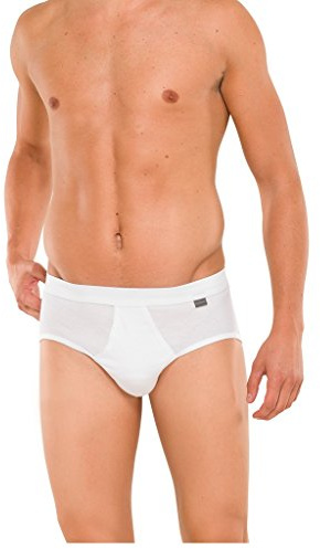 Schiesser Herren Slip Essentials Feinripp Sport - 4er Pack - (8, Weiß)