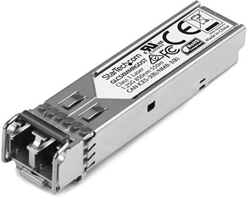 StarTech Cisco GLC-SX-MM-RGD Compatible SFP Module, LC 550m (GLCSXMMRGDST) | 1000BASE-SX, 1GbE Multimode Fibre Optic Transceiver, 850nm, DDM Cisco ASR920, IE2000, IE4000