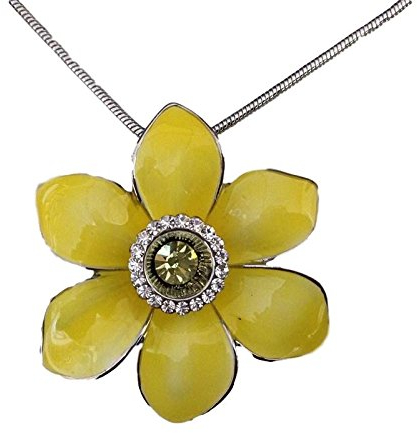 Daffodil Enamel & Crystal Jewellery Necklace