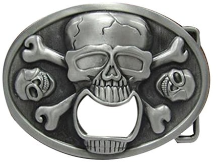 YONE Xwest Oval Skull Bottle Opener Belt Buckle