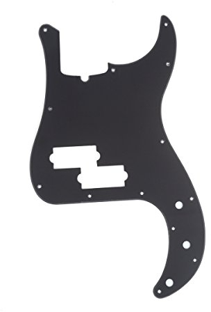 Musiclily Pro 13 Löcher P Bass Pickguard Schlagbrett für 4-Saiter American Precision Bass, 1 lagig Mattschwarz