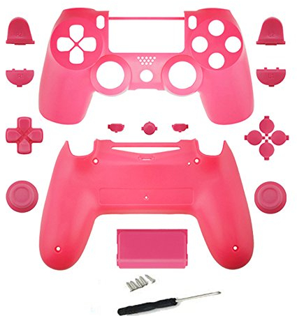 Funda de repuesto completa con botones Mod Kit para PS4 Pro Slim Wireless Controller - Rosa
