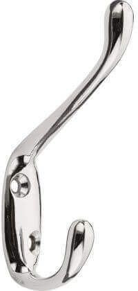 Decohooks Robe, Hat & Coat Hook - Polished Chrome - Door and Wall Mountable - Single - Fixings Included