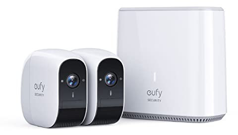 eufy Security Wireless Home Security Camera System, eufyCam E 365-Day Battery Life, 1080p HD, IP65 Weatherproof, Night Vision, Compatible with Amazon Alexa, 2-Cam Kit, No Monthly Fee