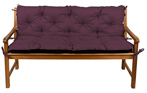 Gutekissen® Bankkissen, Sitzkissen, Rückenlehnen, Gartenkissen, Steppkissen, Doppelkissen, Sitzmöbel, Sitzbank-Kissen, Gartenschaukel, Gartenmöbel Law (200cmx50cmx50cm, Violett)