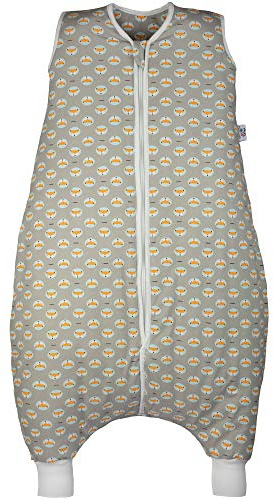 Hosenmax Schlafsack mit Füßen Winter – Bio Baumwolle – entspricht TOG 2.5 – Winter Schlafsack Kinder – Babyschlafsack - Schlafsack Kinder – Flinker Fuchs Größe 100 cm