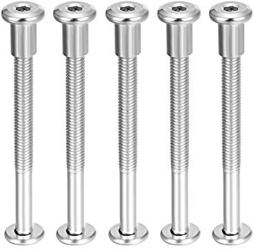 sourcing map Screw Post Fit for 5/16(8mm) Hole Dia, Male M6x70mm Belt Buckle Binding Bolts Leather Fastener Stainless Steel 5 Sets