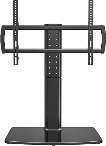 Universal schwenkbarer TV-Ständer/Tischfuß TV-Ständer 40 bis 86 Zoll TVs 110 Grad schwenkbar, 5 Stufen höhenverstellbars, hält bis zu 132lbs Bildschirme, HT04B-003P