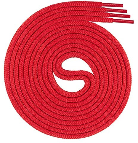 Swissly Cordones redondos para zapatos de trabajo y trekking, 100% poliéster, color: rojo, longitud: 90 cm