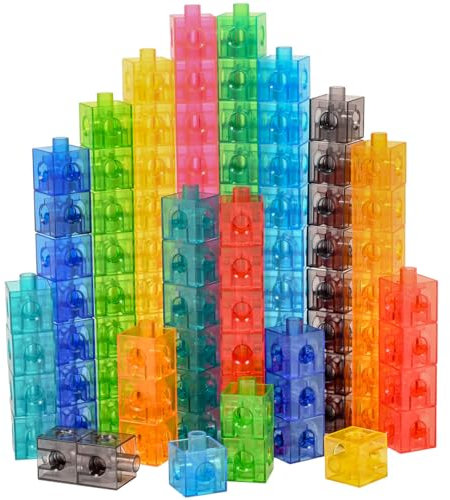 edxeducation Durchsichtige Verbindungswürfel - Konstruktionsspielzeug für frühe Mathematik - Set mit 100 Würfeln - 2 cm - Lichttischspielzeug - Lernen im Elementar- und Vorschulalter