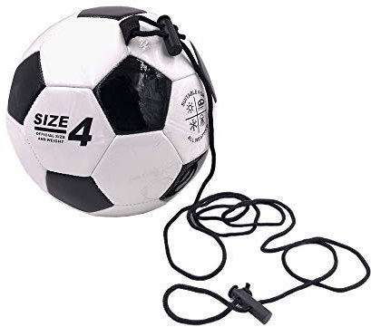Vaorwne Balón de entrenamiento de fútbol, ajustable, elástico, con cuerda, tamaño 4, para entrenamiento y deportes