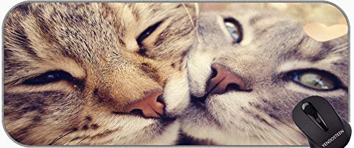 XXL Gaming Mouse Pad, Base antiscivolo per gatti di amore Lungo XXL grande tappetino da gioco Gaming